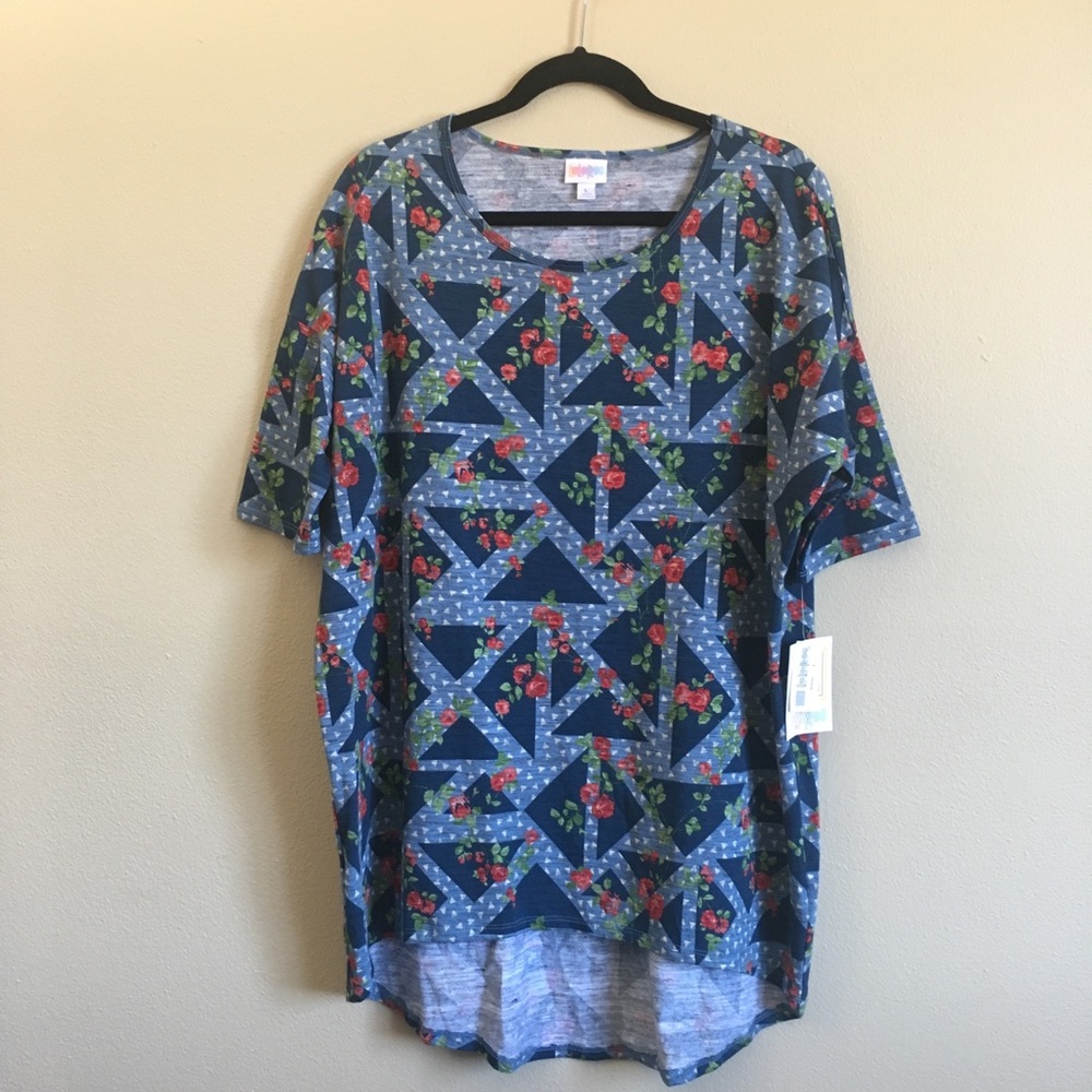 LLR Irma Floral Rose Geometric Triangle L NWT
